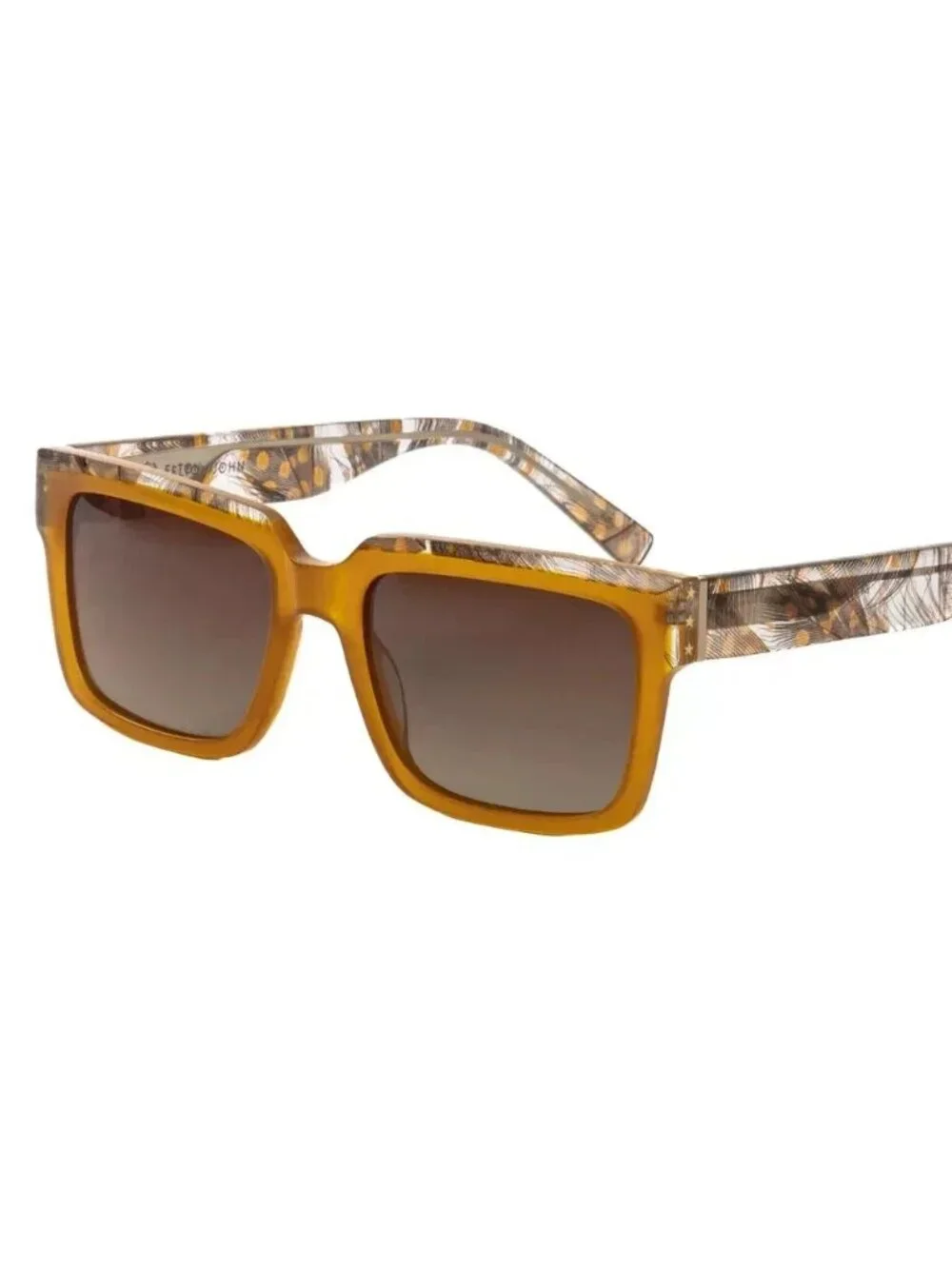 Elton John HONKYCAT AMSKY Tobacco Feather Frame/Brown Gradient Lens Sunglasses